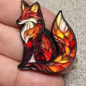 Stunningly Colorful Fox Enamel Pin